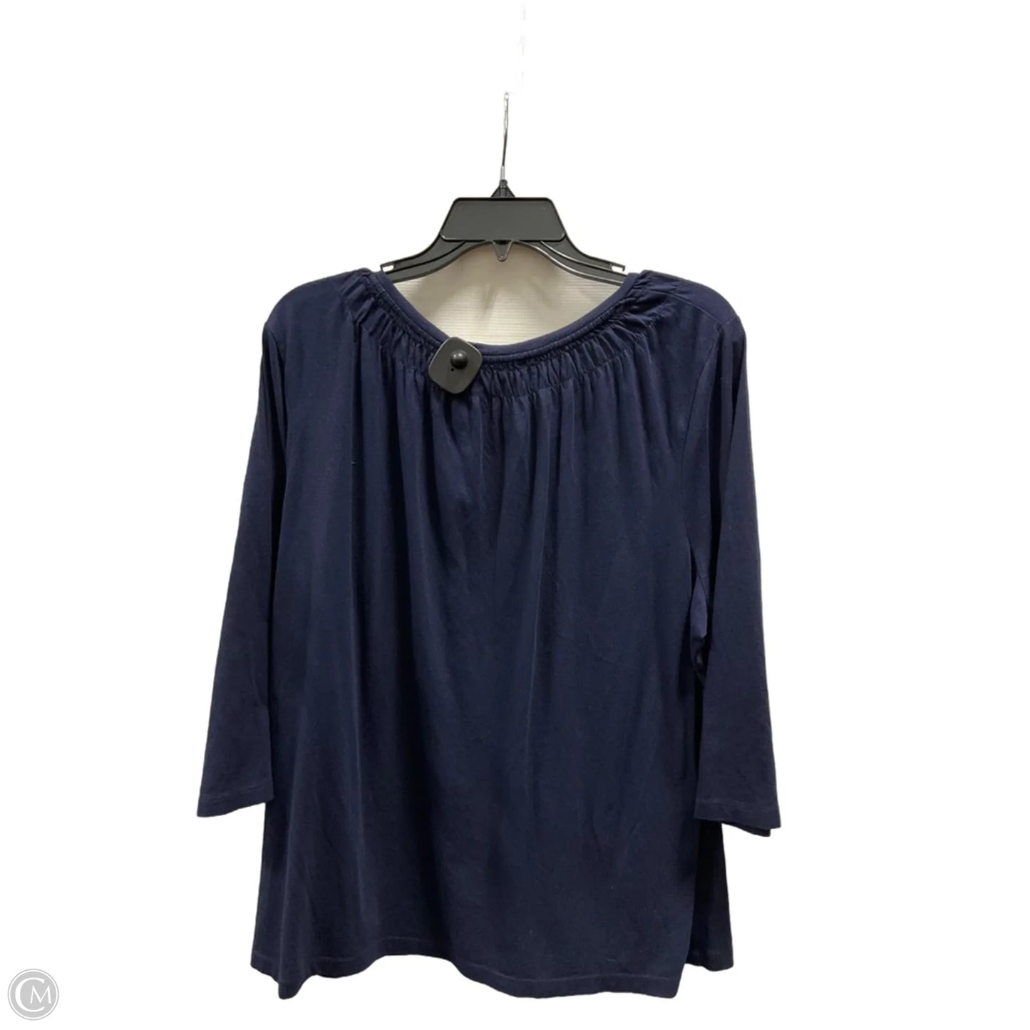 Top 3/4 Sleeve Basic By Talbots In Navy, Size: 3x