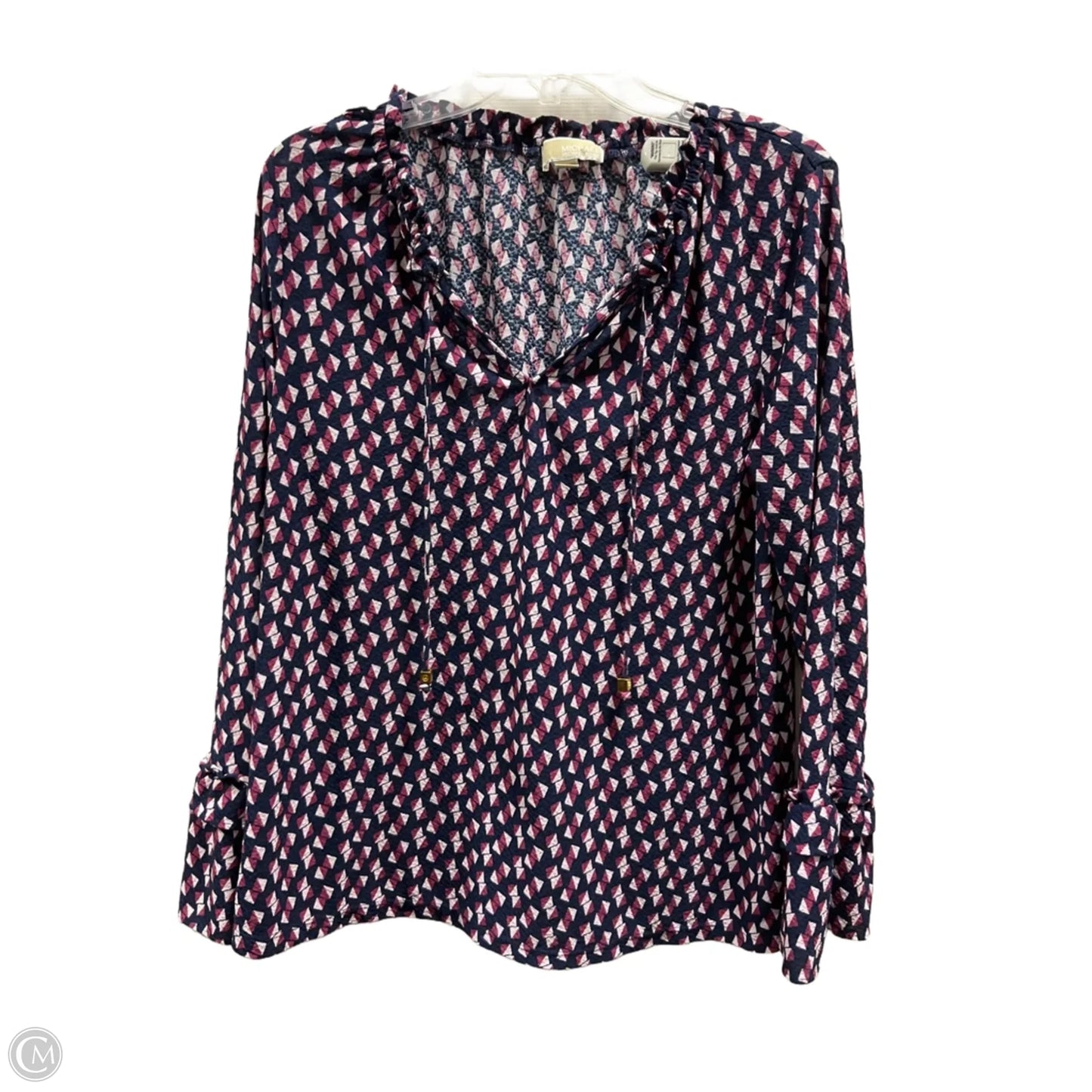 Top Long Sleeve Basic By Michael By Michael Kors In Blue & Pink, Size: L