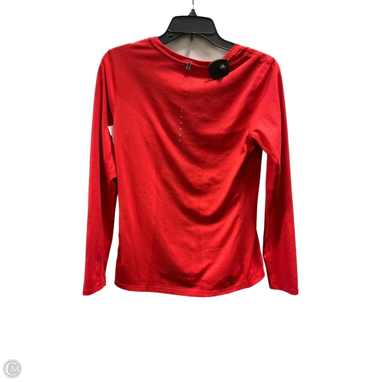 Athletic Top Long Sleeve Collar By Nike Apparel In Orange, Size: S