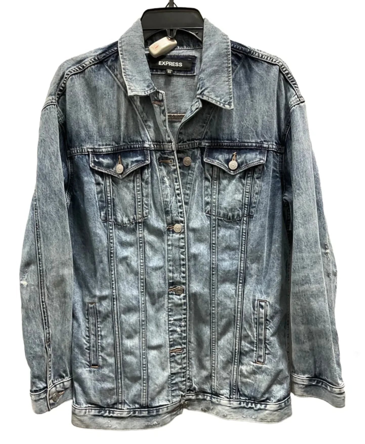 Jacket Denim By Express In Blue Denim, Size: Xs