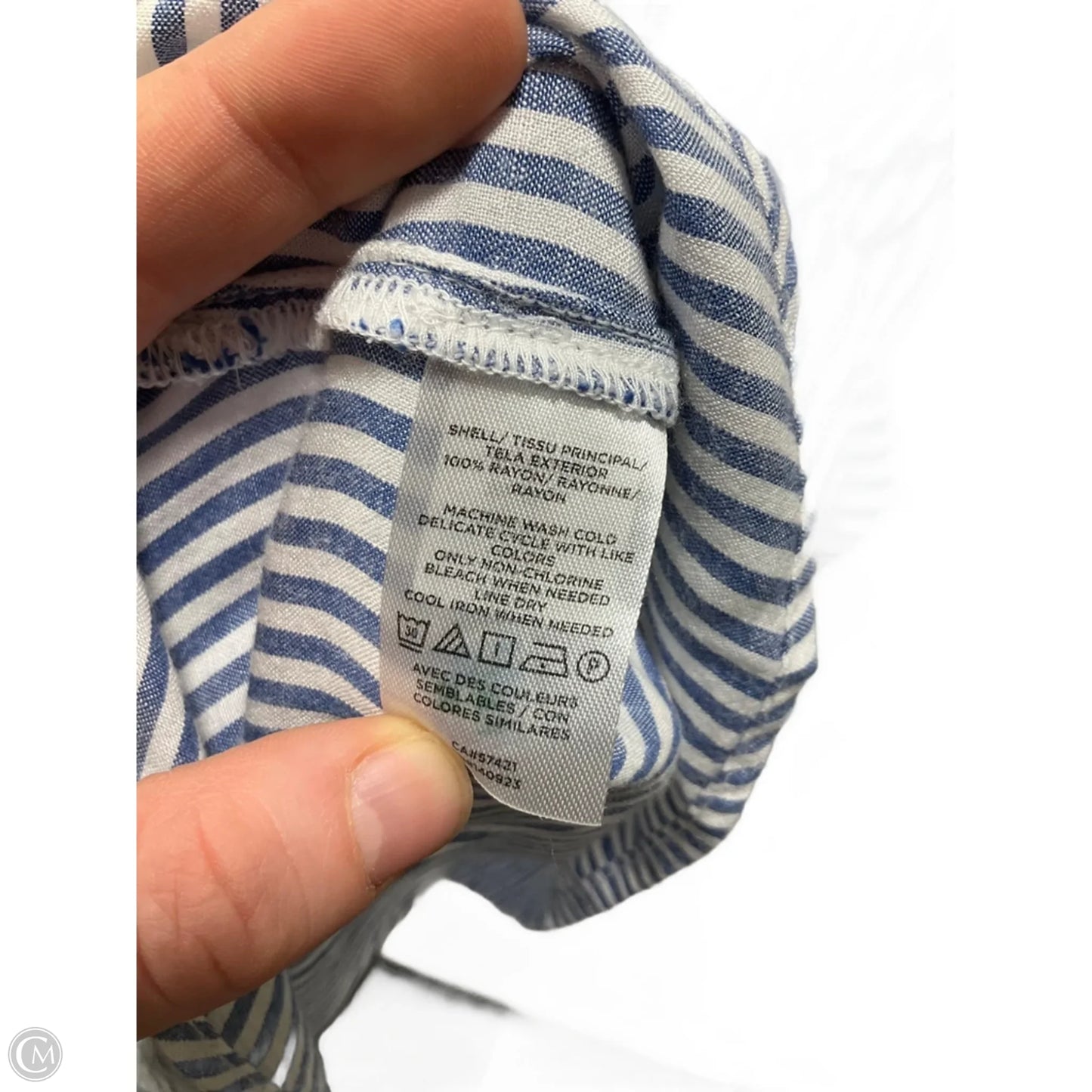 Top Short Sleeve Basic By Loft In Striped Pattern, Size: M