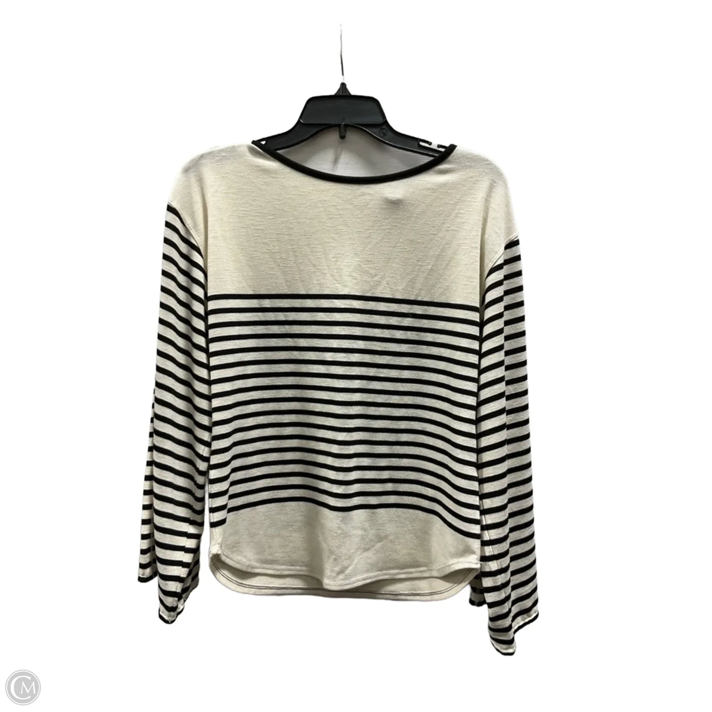 Top Long Sleeve Basic By Max Studio In Black & Tan, Size: S