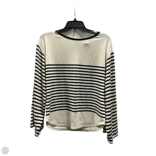 Top Long Sleeve Basic By Max Studio In Black & Tan, Size: S