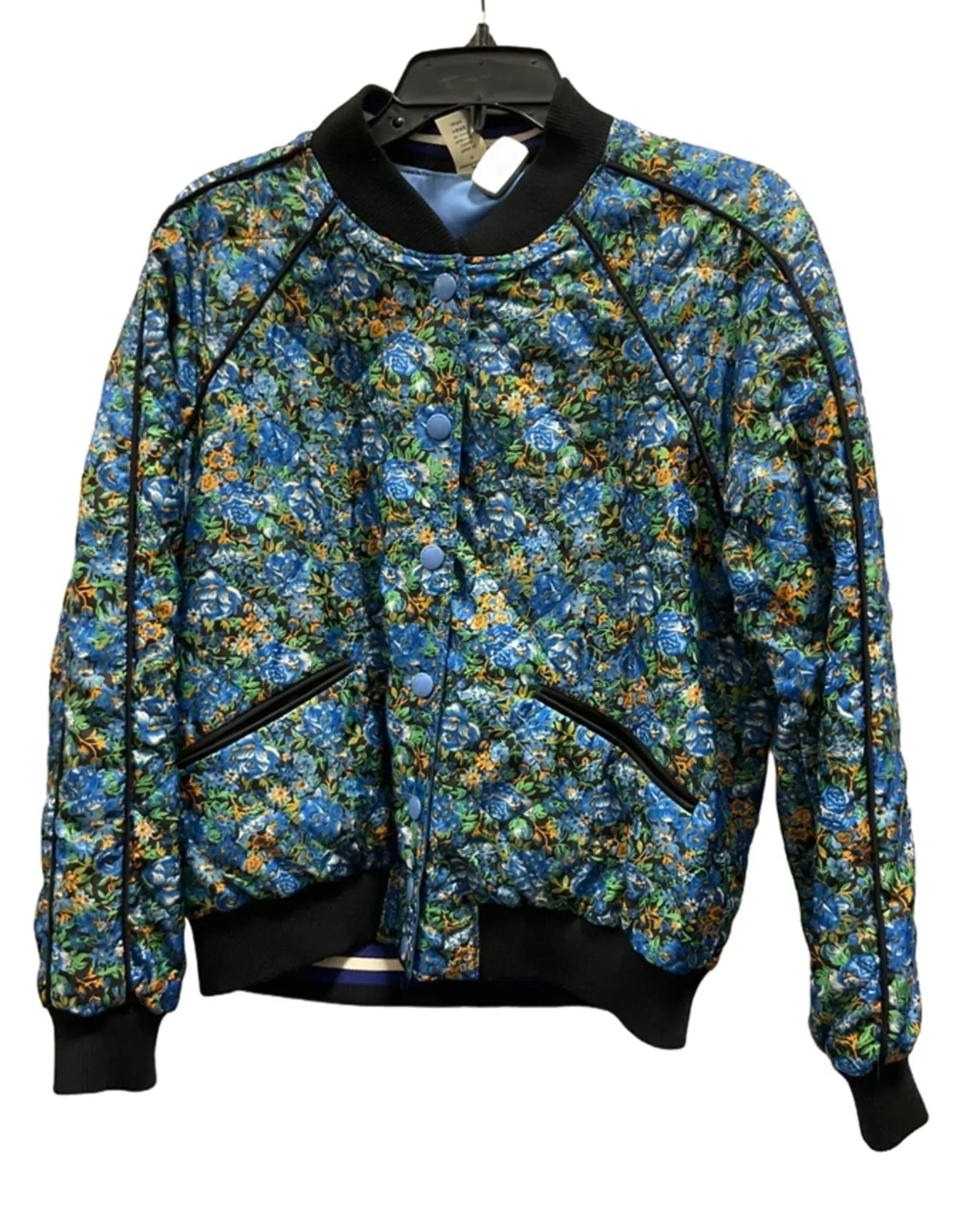 Jacket Designer By Coach In Floral Print, Size: M