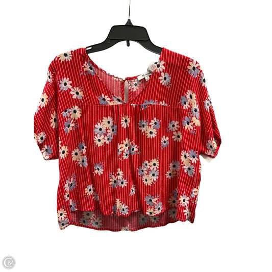 Top Short Sleeve Basic By Madewell In Red, Size: S