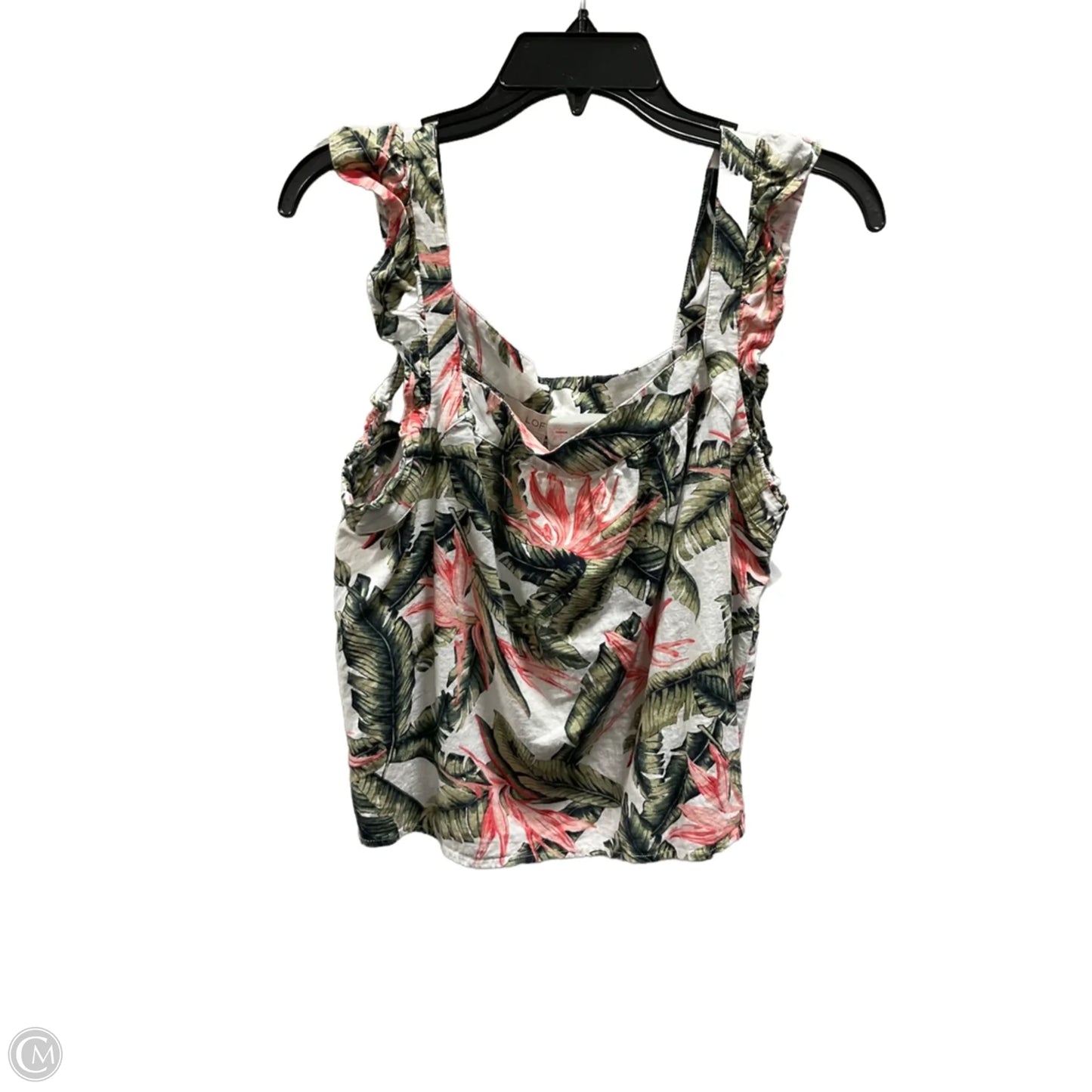 Top Sleeveless Basic By Loft In Tropical Print, Size: M