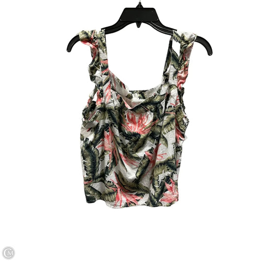 Top Sleeveless Basic By Loft In Tropical Print, Size: M