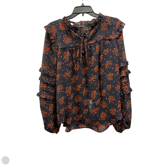 Top Long Sleeve By Ann Taylor In Blue & Orange, Size: S