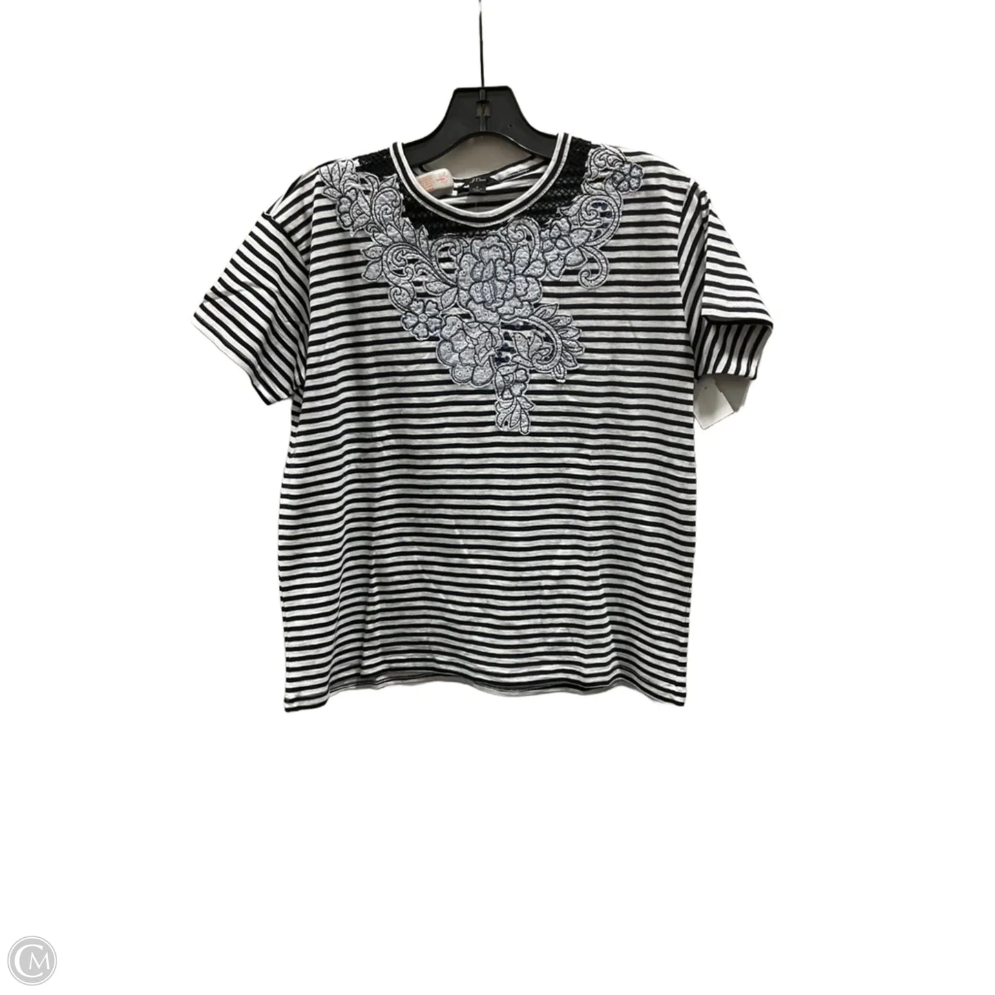 Top Short Sleeve By J. Crew In Blue & White, Size: S