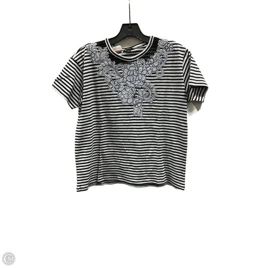 Top Short Sleeve By J. Crew In Blue & White, Size: S