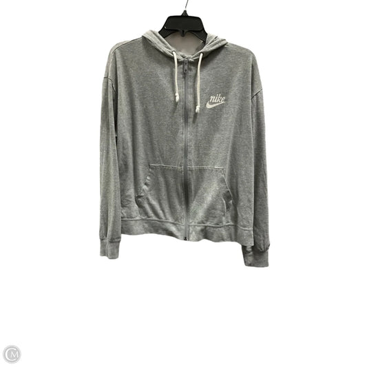 Athletic Jacket By Nike In Grey, Size: Xl