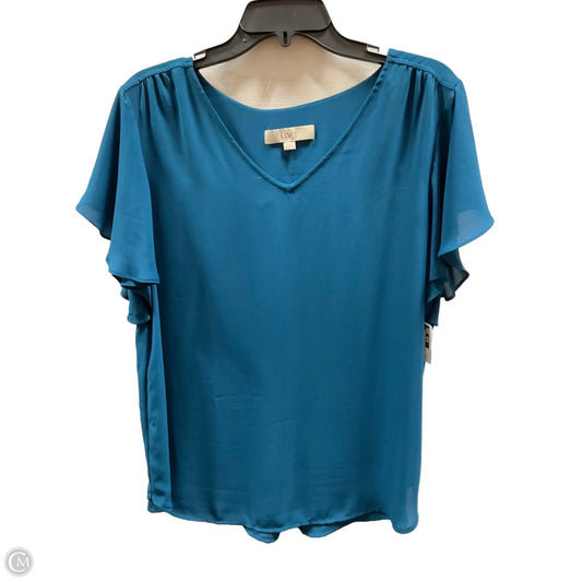 Top Short Sleeve Basic By Loft In Teal, Size: L