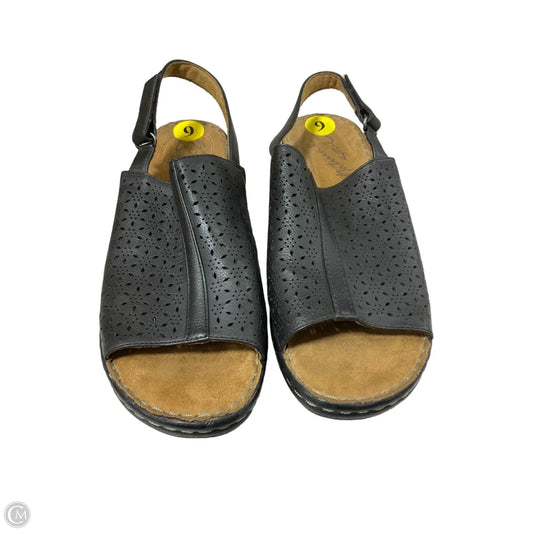 Sandals Heels Wedge By Natural Soul In Black, Size: 9