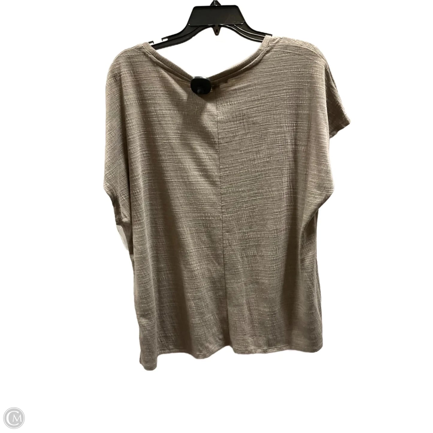 Top Short Sleeve Basic By Cable And Gauge In Taupe, Size: 1x