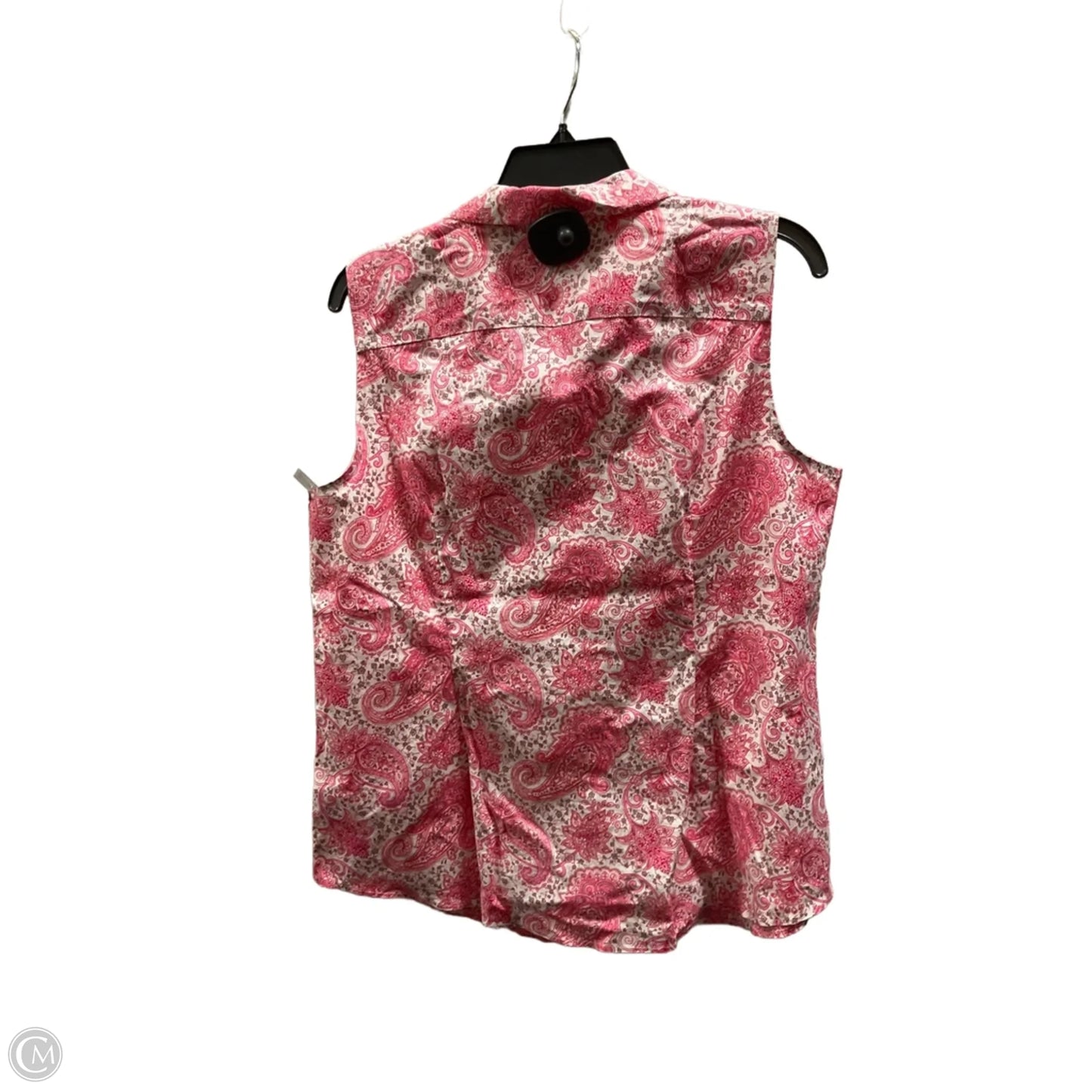 Top Short Sleeve Basic By Talbots In Pink & White, Size: 14