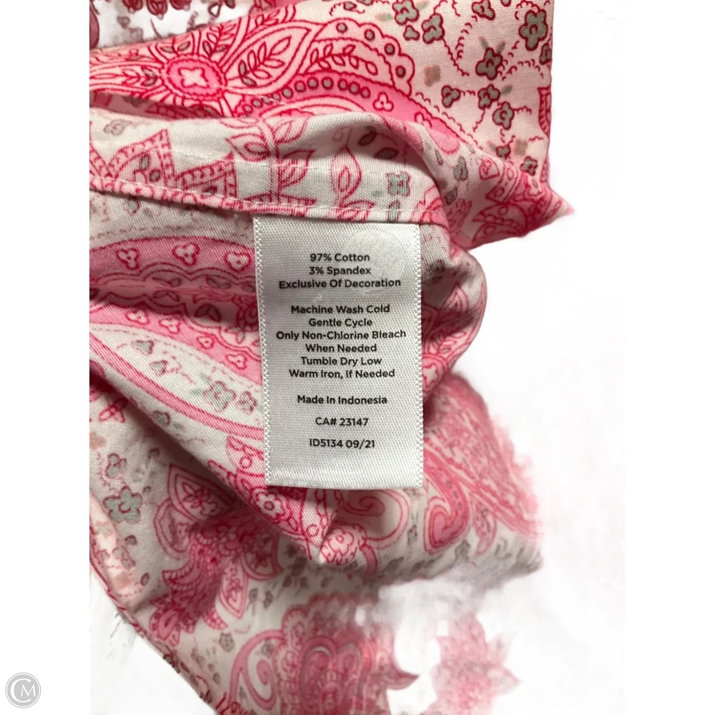 Top Short Sleeve Basic By Talbots In Pink & White, Size: 14