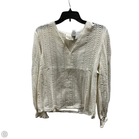 Top Long Sleeve By Clothes Mentor In Cream, Size: M