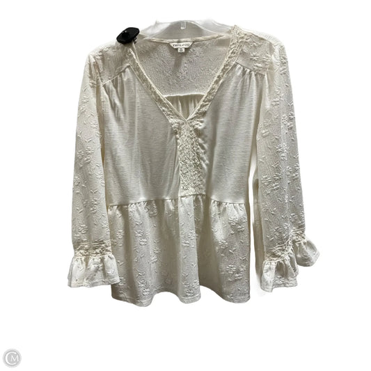 Top Long Sleeve Basic By Frye And Co In Cream, Size: Xl