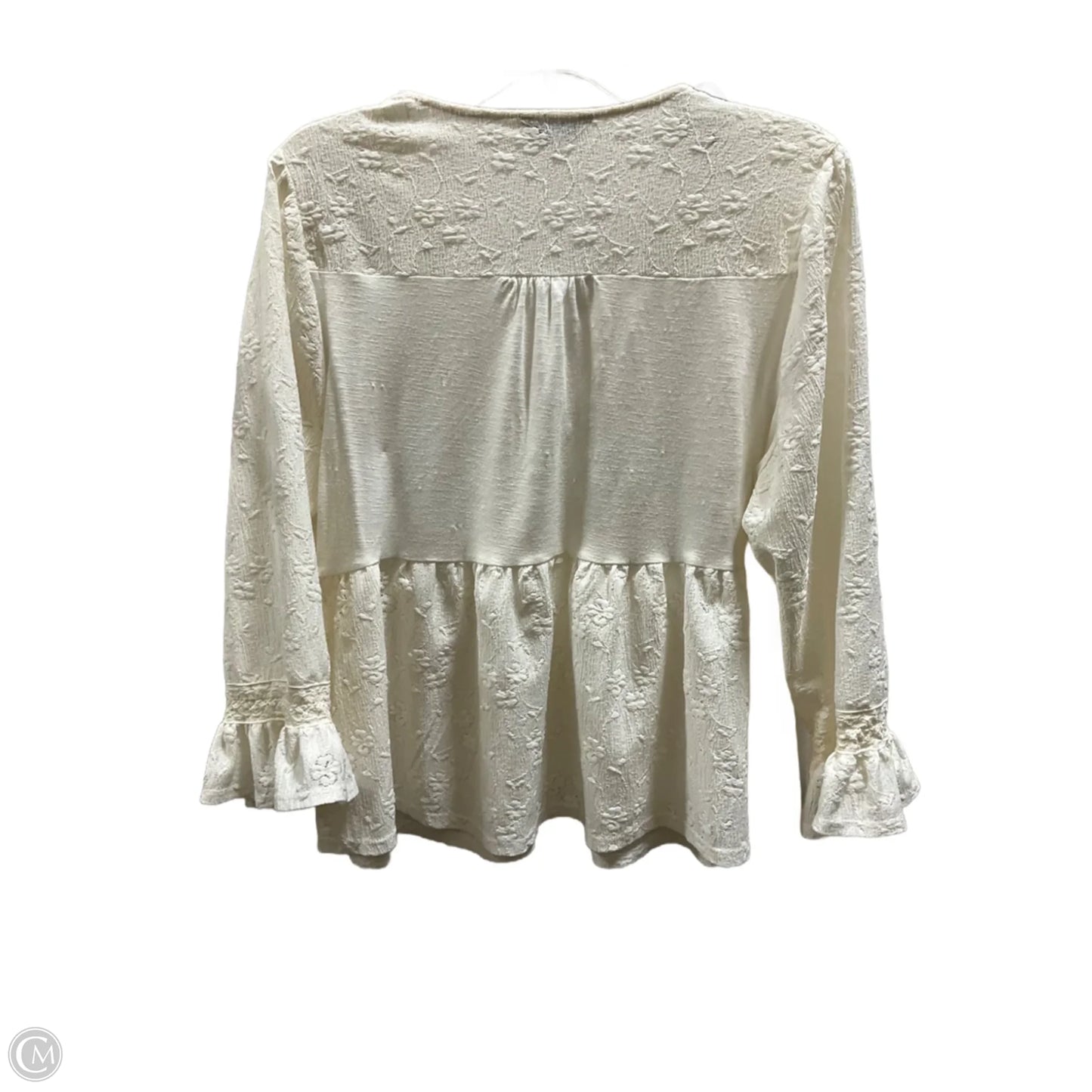 Top Long Sleeve Basic By Frye And Co In Cream, Size: Xl