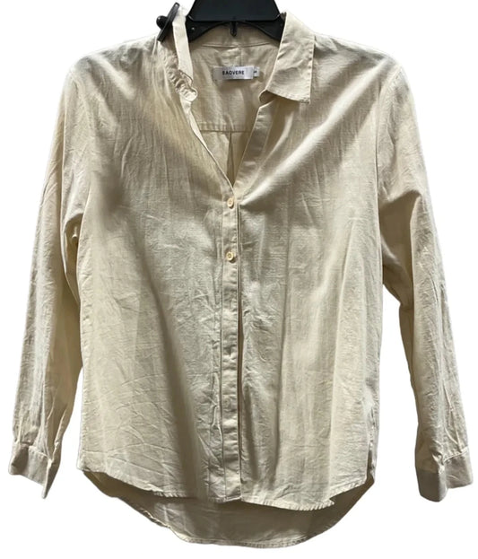 Blouse Long Sleeve By Cmc In Beige, Size: S