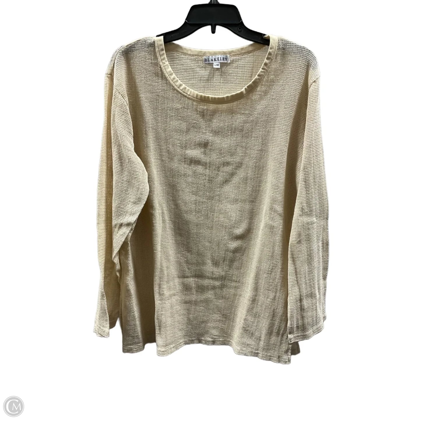 Top Long Sleeve Basic By Blakeley In Beige, Size: L