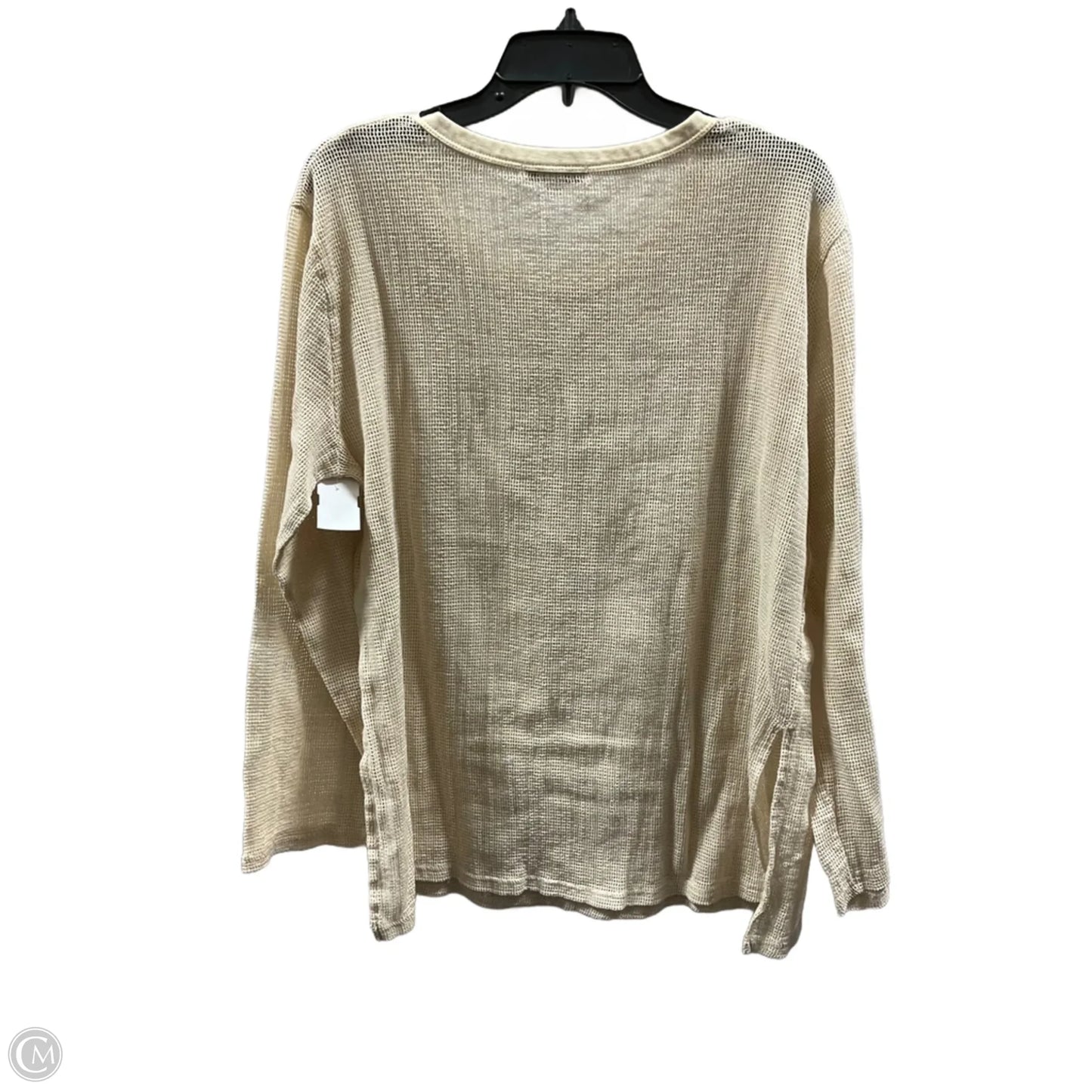 Top Long Sleeve Basic By Blakeley In Beige, Size: L