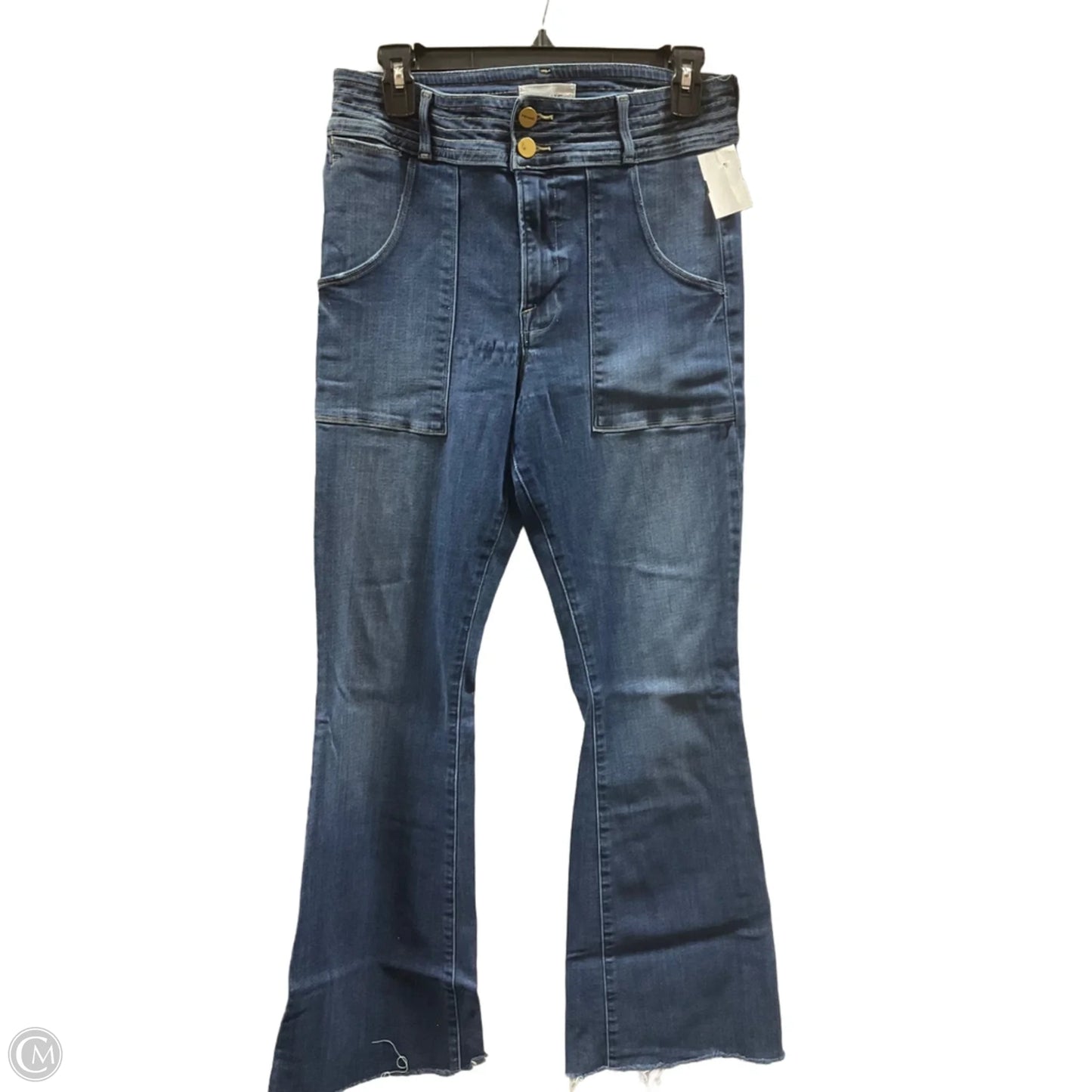Jeans Straight By Frame In Blue Denim, Size: 8