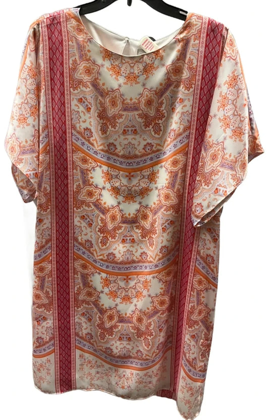 Dress Casual Short By Chicos In Orange & Pink, Size: M