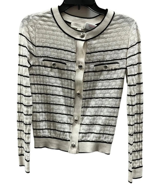 Cardigan By Loft In Black & White, Size: Xxs