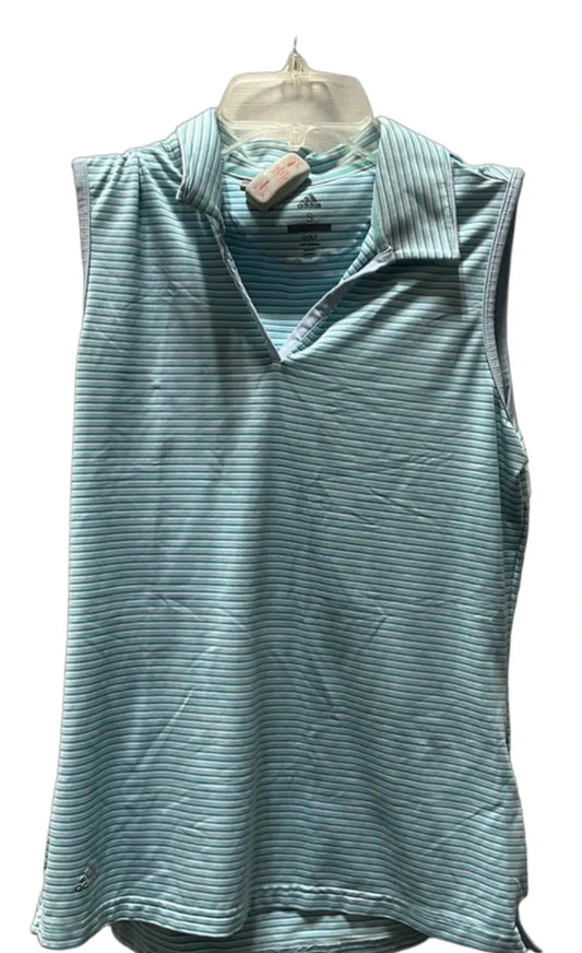 Top Short Sleeve Basic By Adidas In Striped Pattern, Size: S