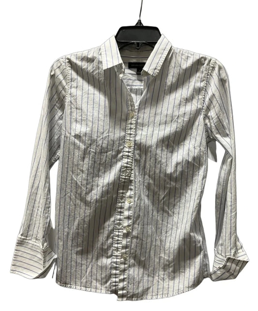 Blouse Long Sleeve By Banana Republic In Striped Pattern, Size: 4