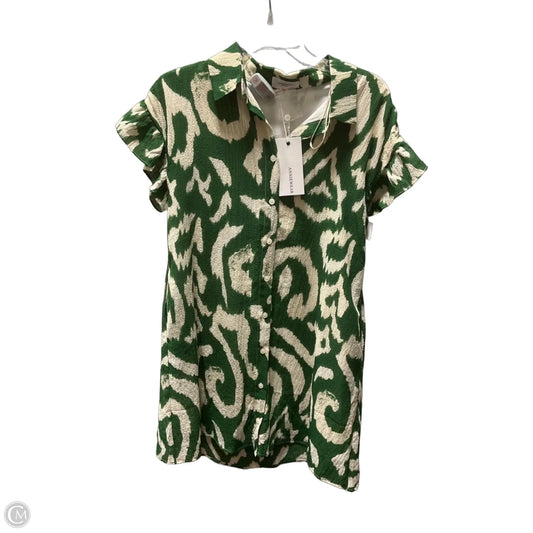 Dress Casual Short By Anniewear In Green & White, Size: S
