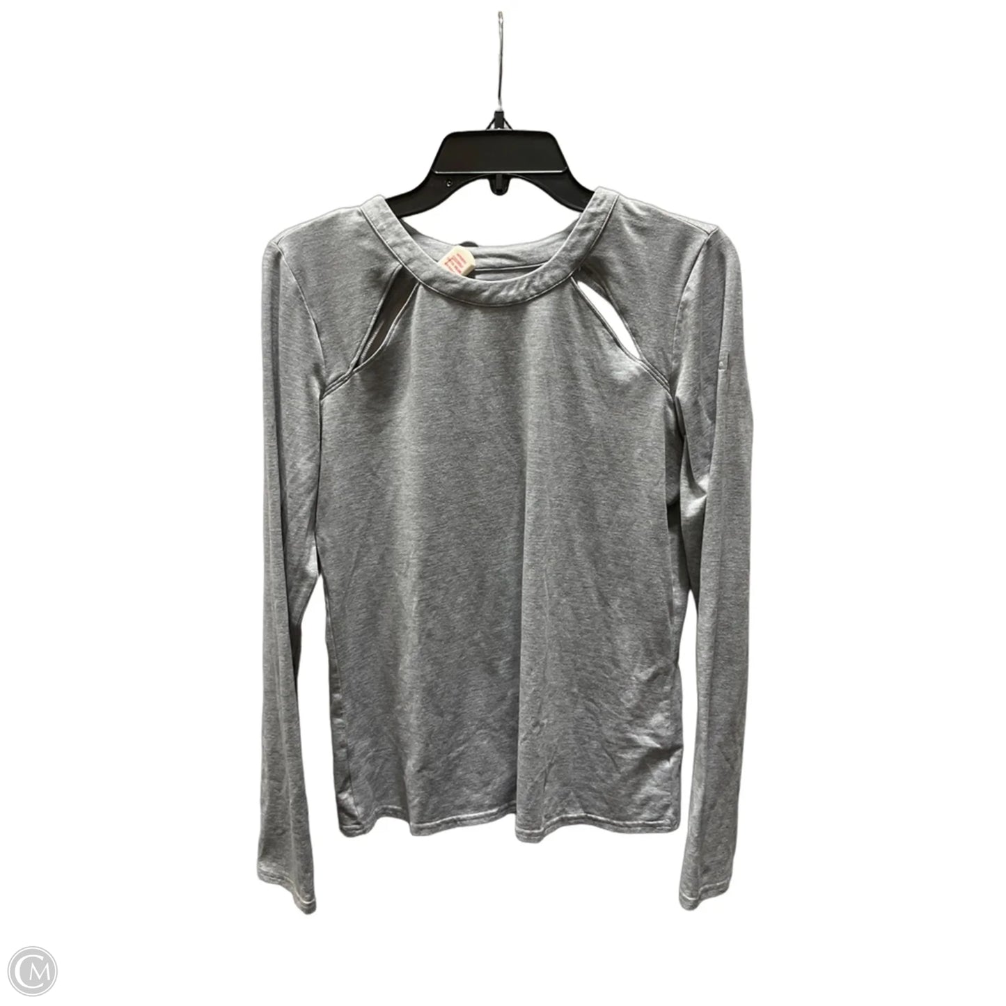 Athletic Top Long Sleeve Collar By Alo In Grey, Size: L