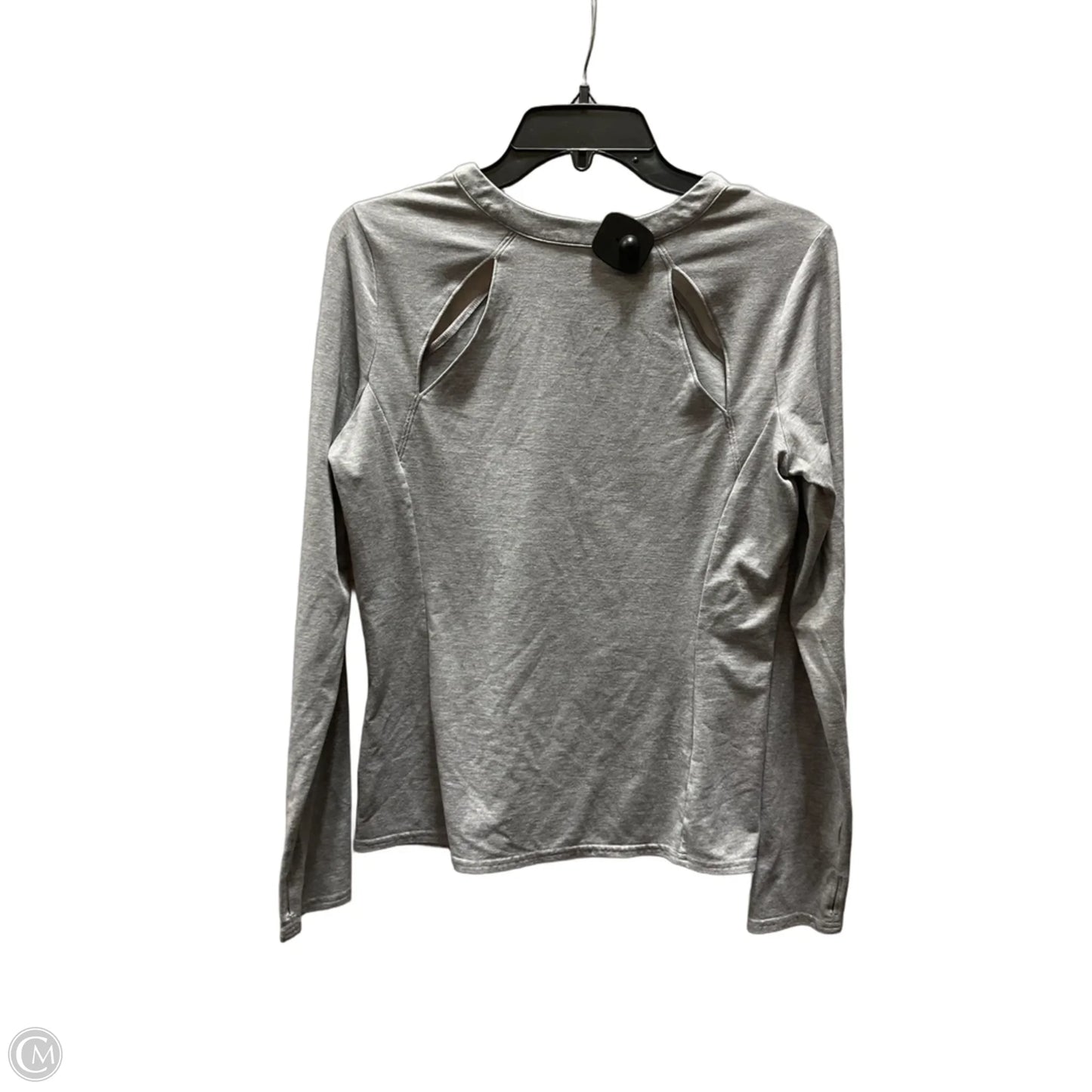 Athletic Top Long Sleeve Collar By Alo In Grey, Size: L