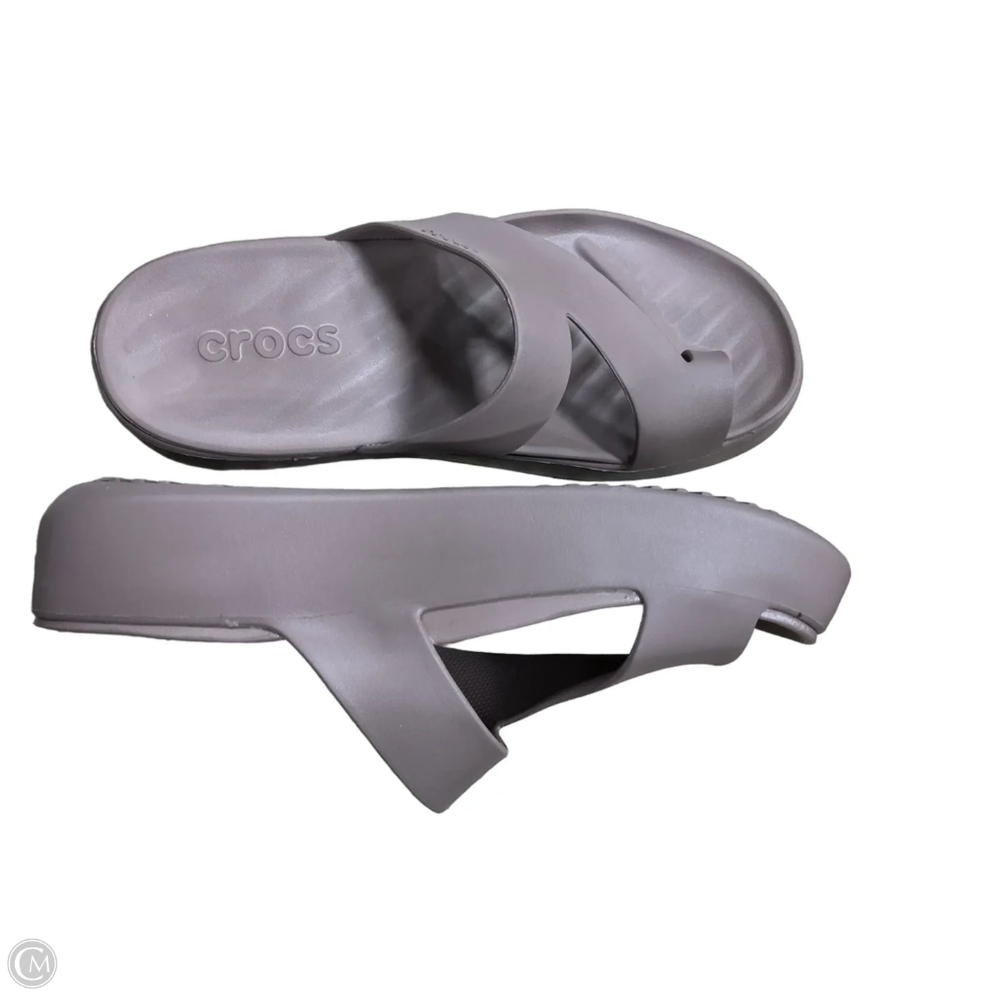 Sandals Heels Block By Crocs In Tan, Size: 8