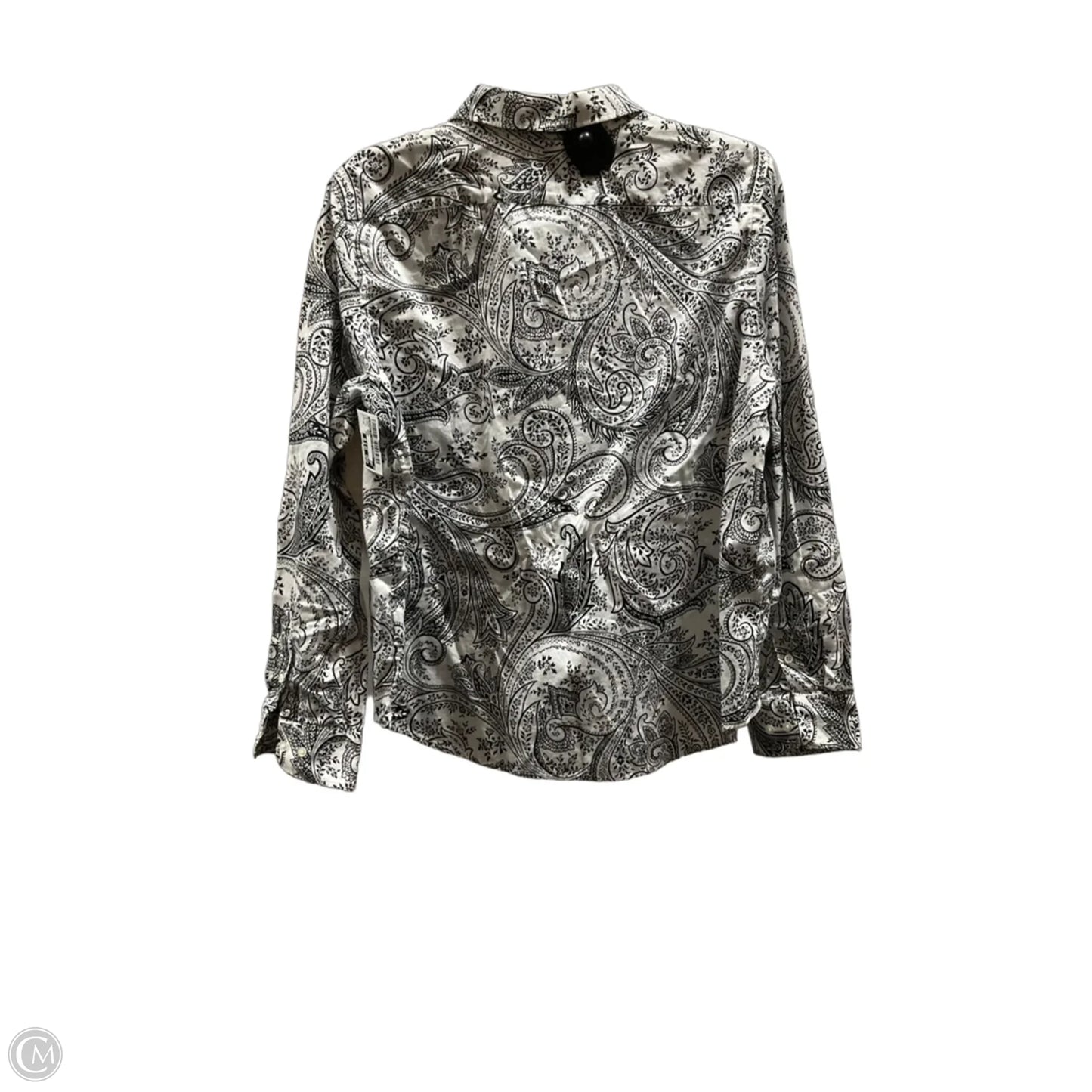Blouse Long Sleeve By Lauren By Ralph Lauren In Black & White, Size: Xl