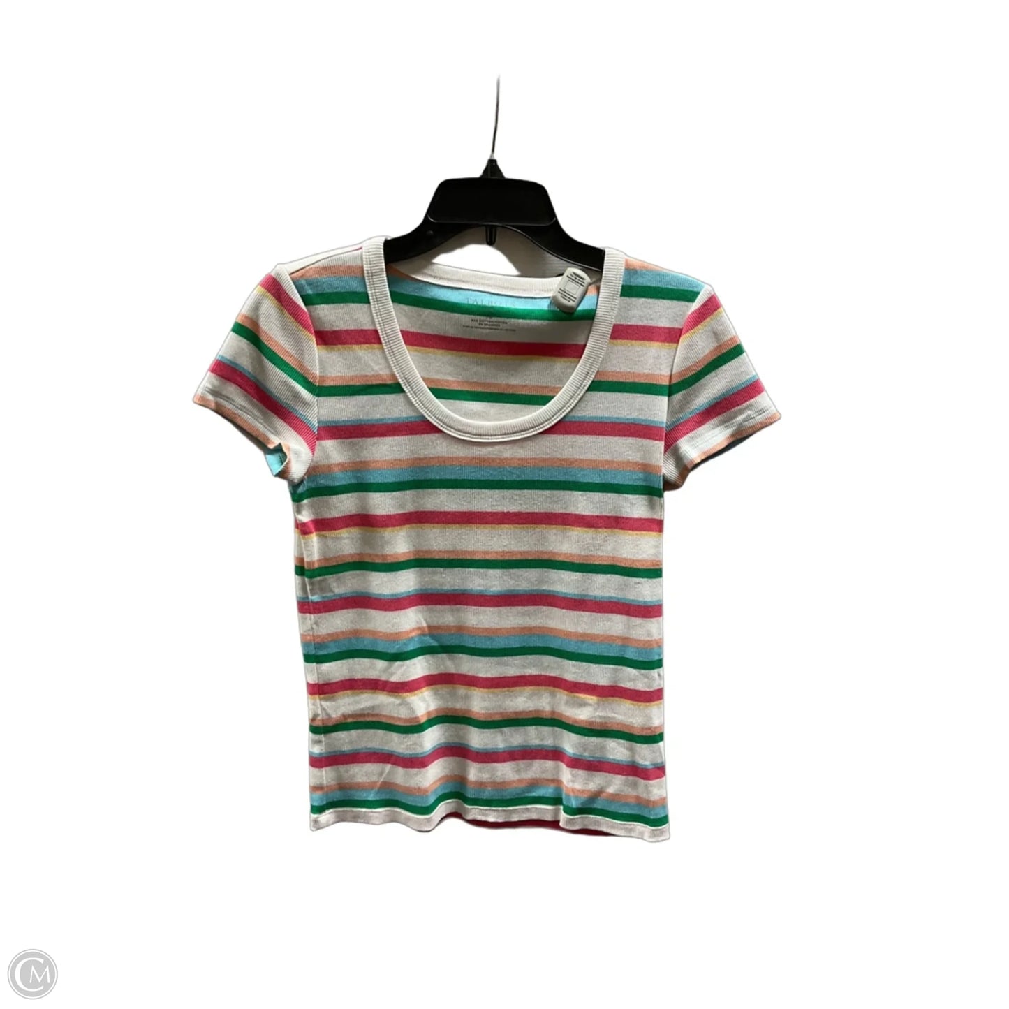 Top Short Sleeve Basic By Talbots In Striped Pattern, Size: Mp