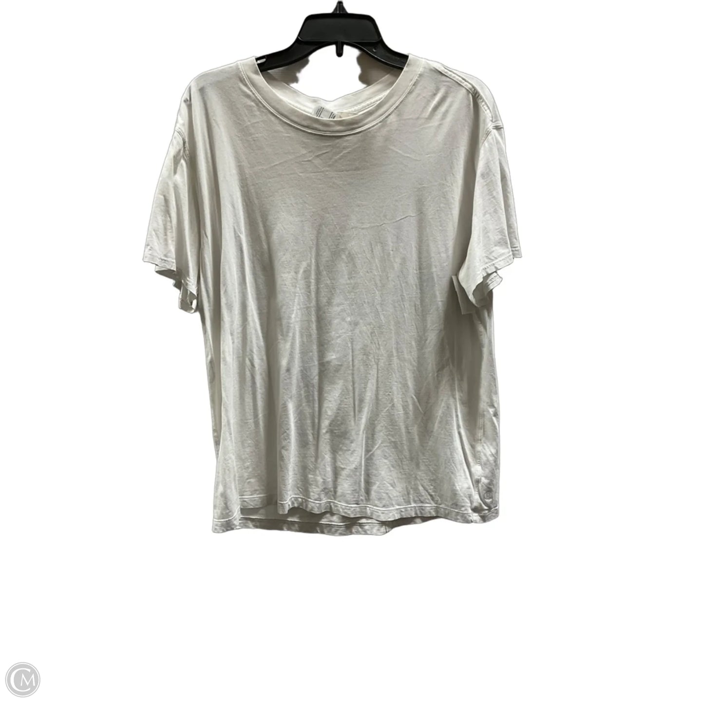 Athletic Top Short Sleeve By Lululemon In White, Size: 10