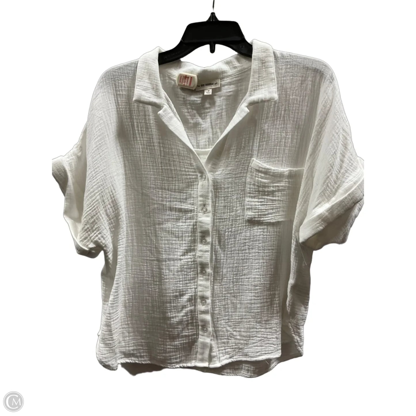 Top Short Sleeve Basic By Ee Some In White, Size: M