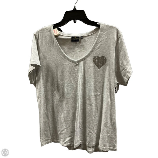 Top Short Sleeve Basic By Clothes Mentor In Grey, Size: Osfm