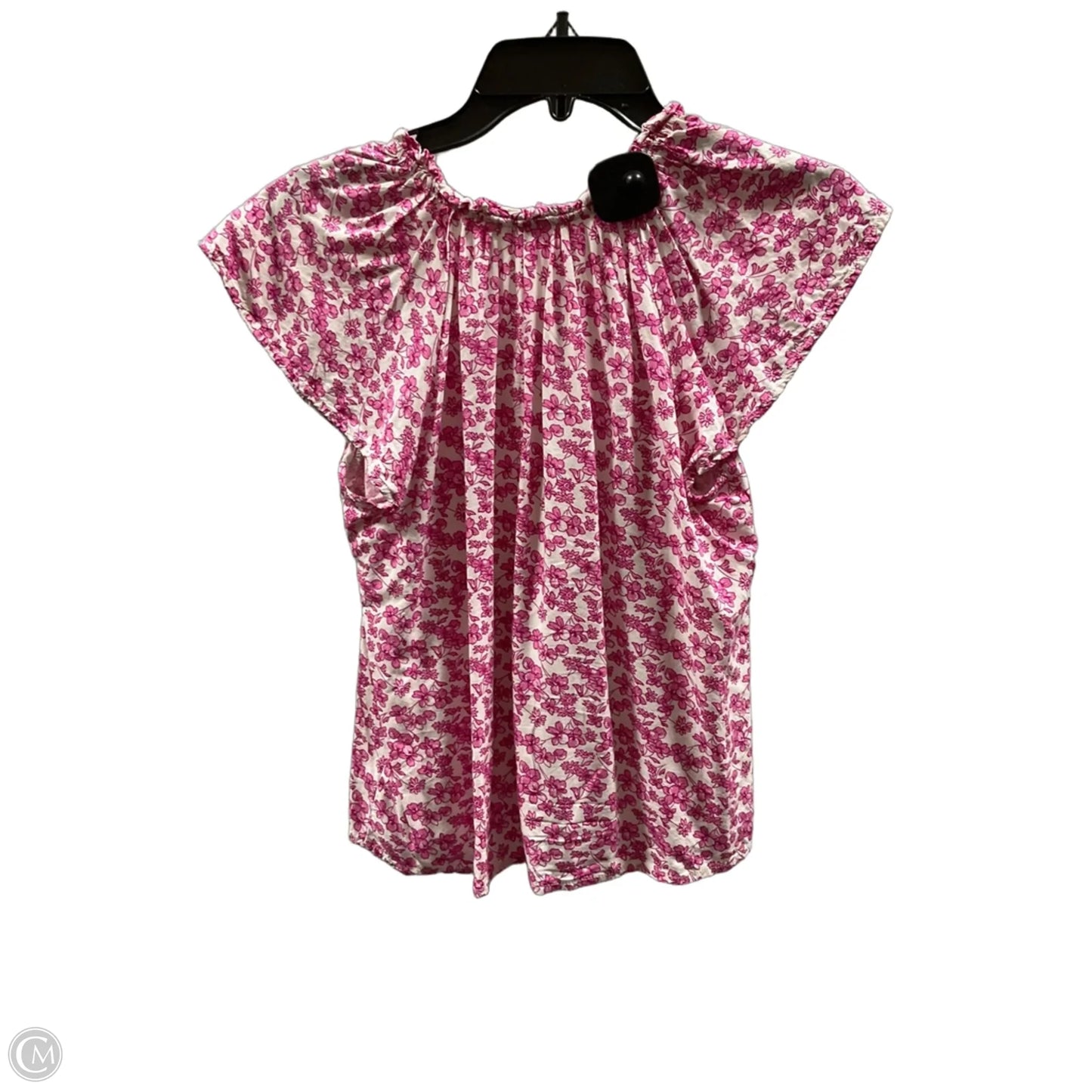 Top Short Sleeve Basic By Gap In Pink & White, Size: Xs