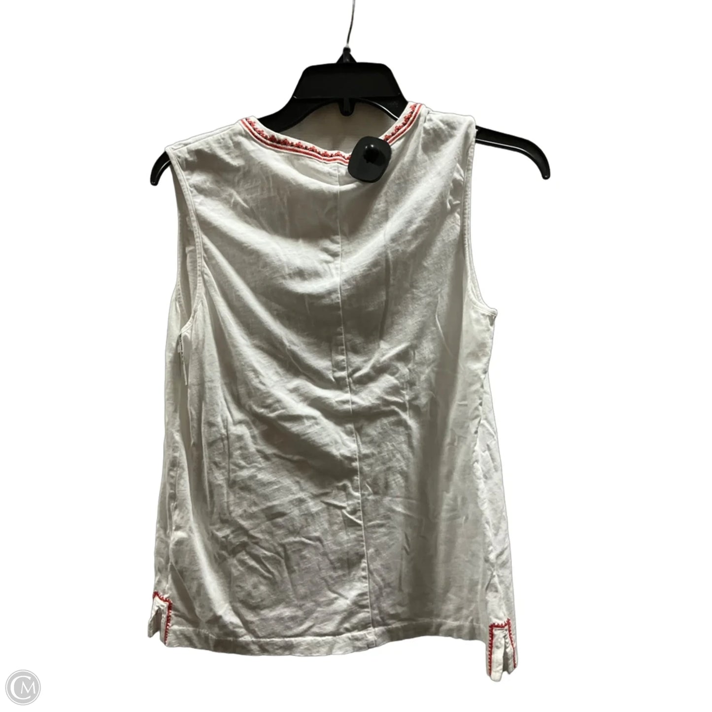 Top Sleeveless Basic By J. Crew In Orange & White, Size: M