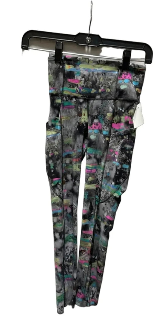 Athletic Leggings By Lululemon In Black & Pink, Size: 0