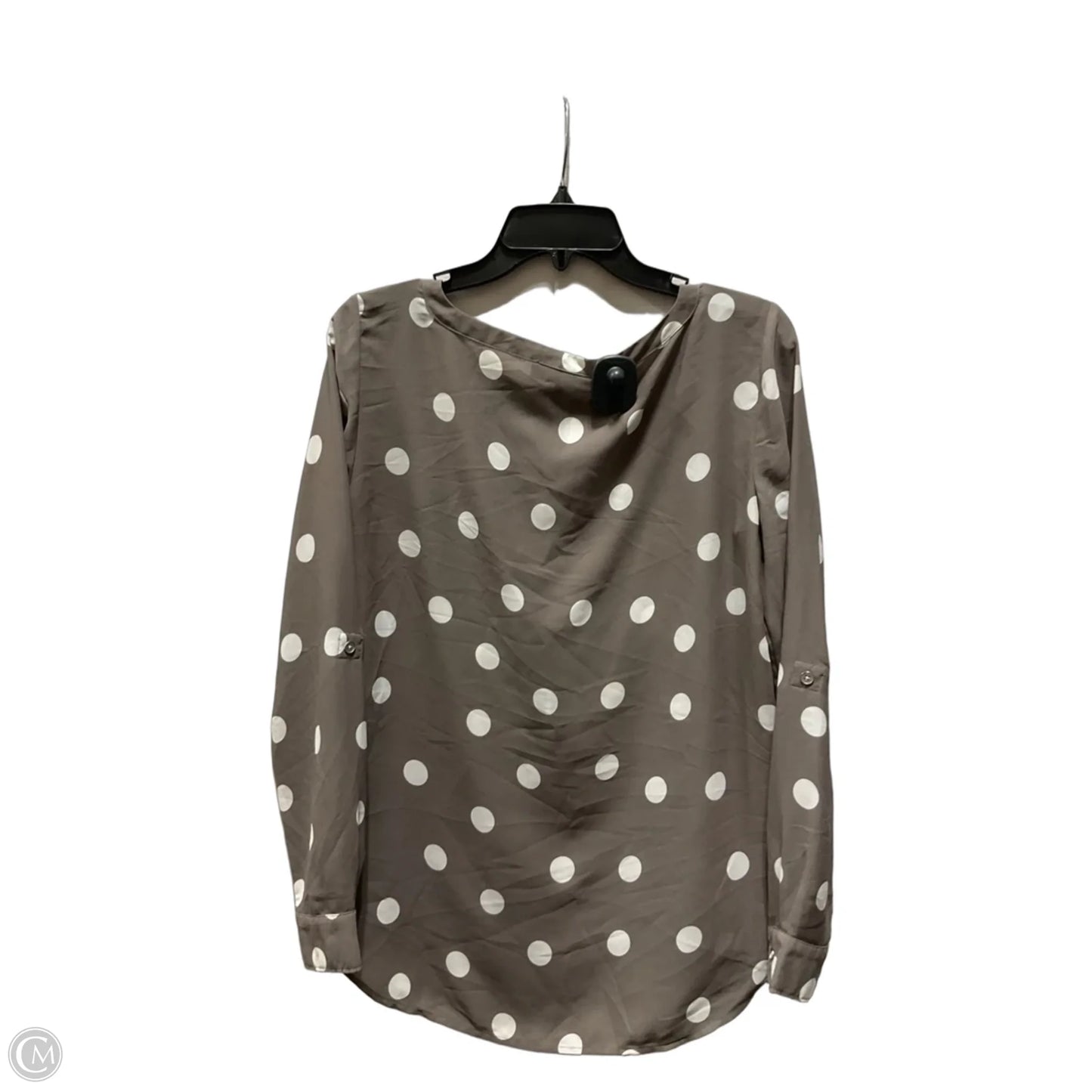 Top Long Sleeve Basic By Loft In Polkadot Pattern, Size: S