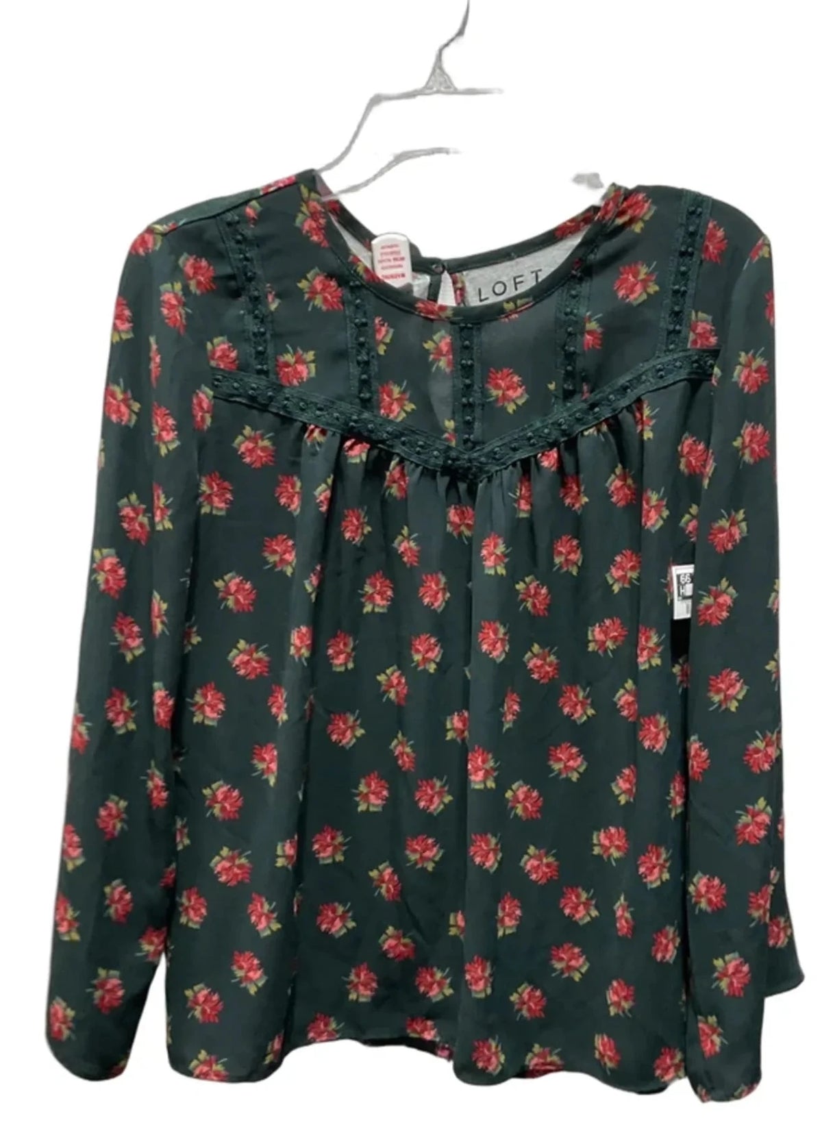 Top Long Sleeve Basic By Loft In Green, Size: S