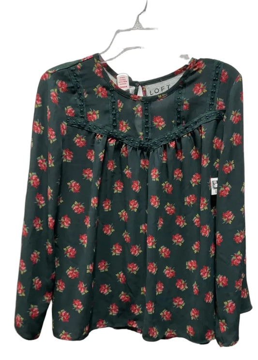 Top Long Sleeve Basic By Loft In Green, Size: S