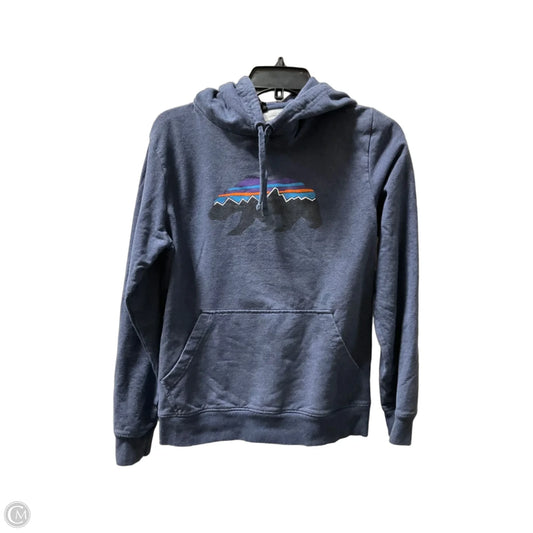 Athletic Sweatshirt Hoodie By Patagonia In Blue, Size: M