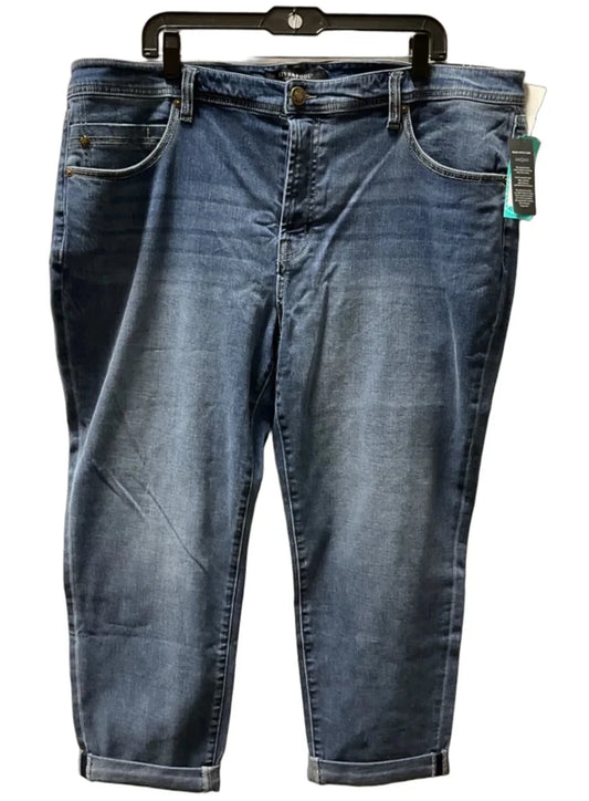 Jeans Straight By Liverpool In Blue Denim, Size: 20