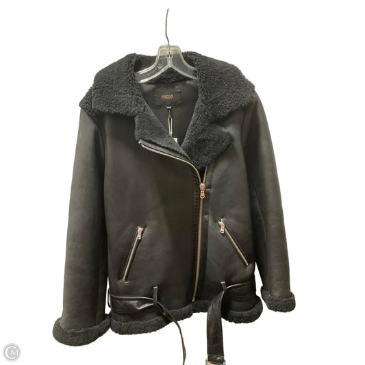 Coat Leather By Maje In Black, Size: M