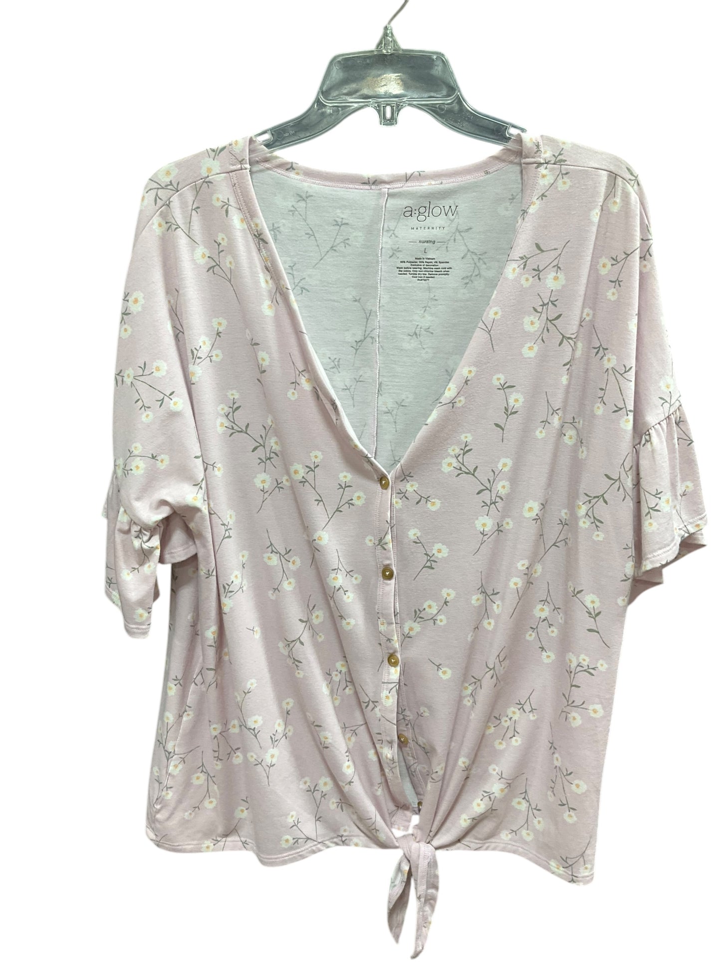 Nursing Top Short Sleeve By A Glow, Size: L